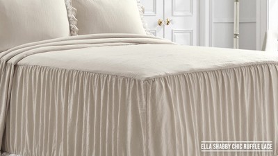 Lush Décor Ravello Pintuck Ruffle Skirt Bedspread & Sham Set, 2 of 11, play video