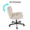 Mshliw Swivel Office Chair with Adjustable Height, Double Layer Cushion, Reclining Tilt, PU Castors and Ergonomic Design for Home Office - 4 of 4
