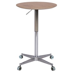 FONTOI 360 Swivel Desk, Portable Adjustable Desk, Movable Stand Desk, Bar Table for Dining Room, Kitchen, Natural Wood, 27.5"*42.9"*27.5" - 1 of 4