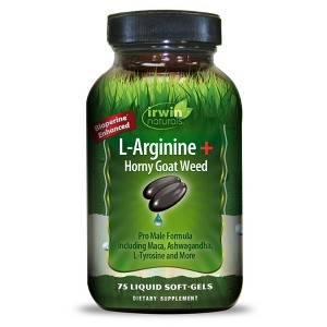 Irwin Naturals L'Arginine + Horny Goat Weed Softgels - 75ct - 1 of 3