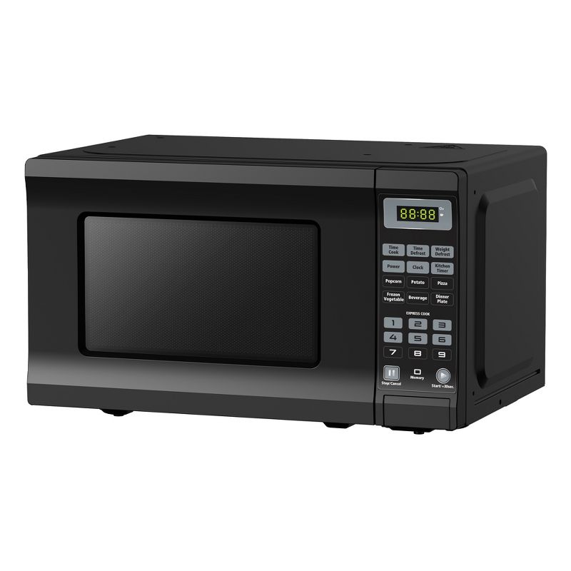 West Bend 700 Watt Compact Easy to Use Small Microwave Countertop Oven Kitchen Appliance with 8.5 Inch Round Turntable, Black, 3 of 7