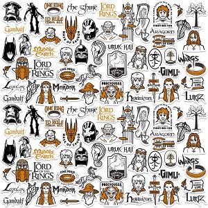 Lord of The Rings Iconic 100ct Vinyl Large Deluxe Stickers Variety Pack - 1 of 4