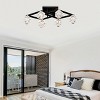 BAOURE 6-Light Crystal Ceiling Light for Dining Room, 24.9in Black Modern Ceiling Lamp with Light Fixture For Farmhouse Entryway Living Room - 2 of 4