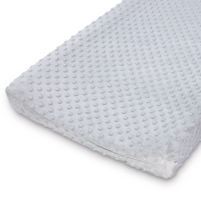 The Peanutshell Minky Dot Solid Changing Pad Covers - Gray/White 2pk, 3 of 6