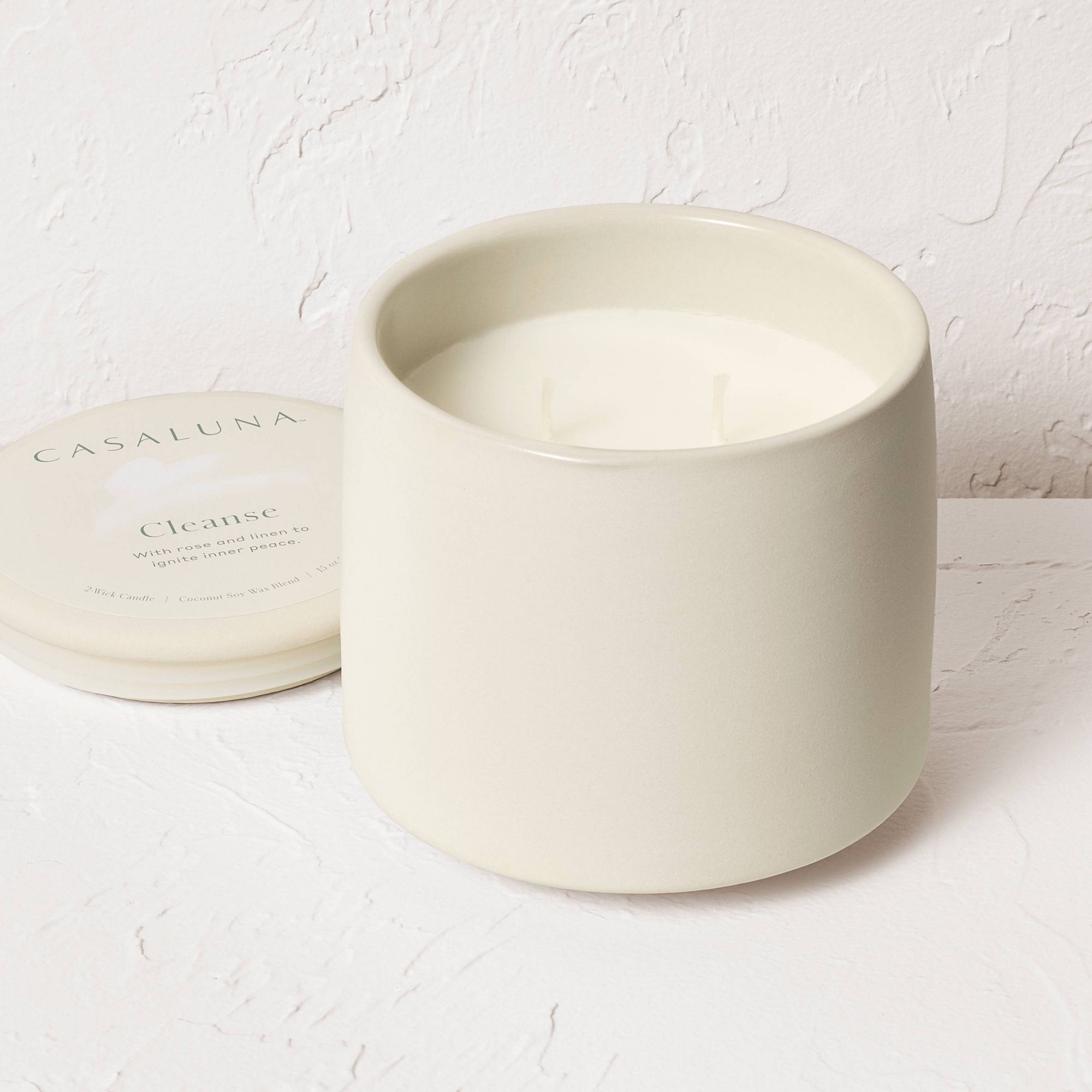 2 Wick Lidded Cleanse Jar Candle 15oz - Casaluna™