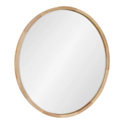 30 X Hutton Round Wood Wall Mirror, Wood Framed Round Mirror 30