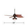 60" Casa Vieja Oak Creek Tropical Indoor Outdoor Ceiling Fan with LED Light Oil Rubbed Bronze Walnut Frosted Glass Damp Rated for Patio Exterior House - 4 of 4