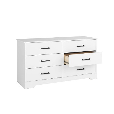 White Farmhouse Double Dresser with Soft Close Drawers