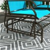 Resenkos Swing Glider Chair,  Outdoor Chair,Outdoor Glider Bench with Center Table,Patio Loveseat with Armrests, Blue - 2 of 4