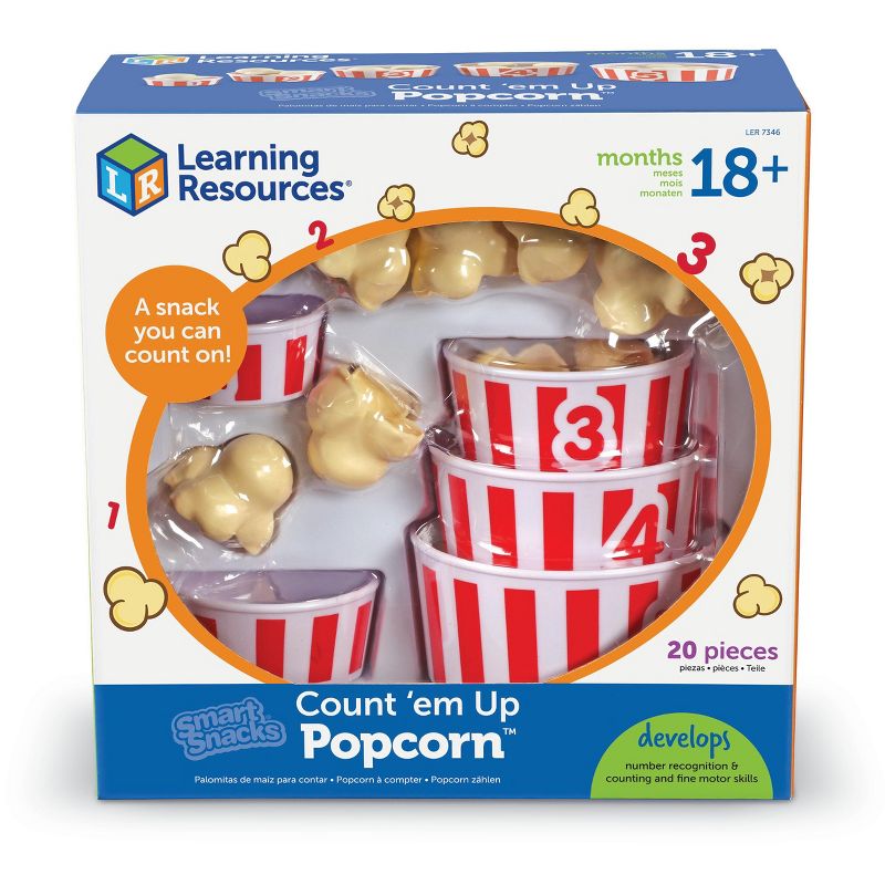 Learning Resources Smart Snacks Count 'Em Up Popcorn, 20 Piece Game, Ages 2+, 3 of 7
