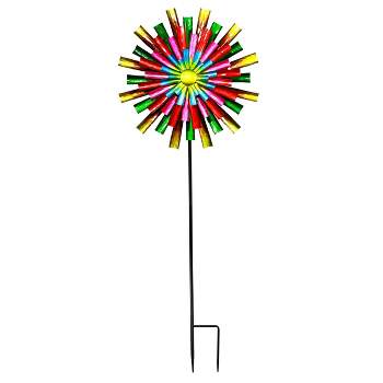 Prismatic Flower Iron Kinetic Wind Spinner Stake - Alpine Corporation