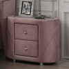 29" Salonia Nightstand Pink Velvet - Acme Furniture: Wood Composite, No Assembly, Meets Safety Standards - 2 of 4