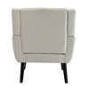 Gulches Modern Beige Linen Blend Accent Chair   Upholstered Chair with Solid Wood Legs, 250LBS Capacity for Home - 2 of 4