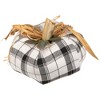 Northlight Plaid Fall Harvest Pumpkin Decoration - 6.5" - White and Black - 3 of 4