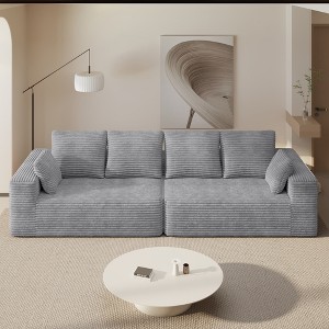WJSHome 134" Modular Sectional Cloud Couches, Upholstered Deep Seat Boneless Sofa for Living Room - 1 of 4