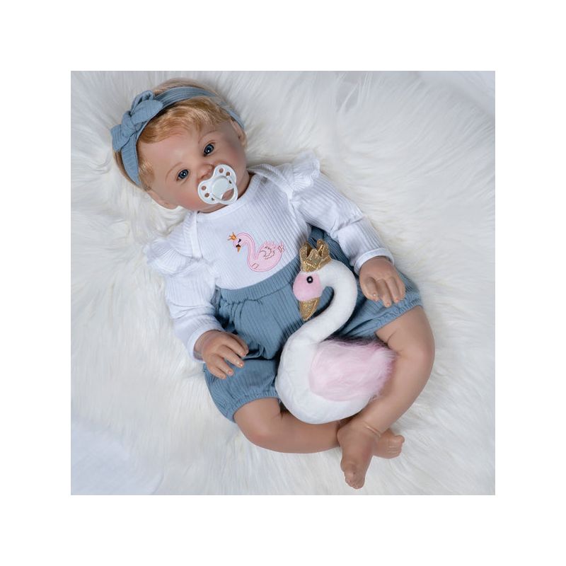 Paradise Galleries Realistic Reborn Caucasian Girl Doll, Jan Wright Designer's Doll Collections, 22" Adorable Baby Doll Gift  - Swan Princess, 2 of 10
