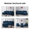 VASIP Chenille Modular Cloud Sectional Sofa - 105" L-Shaped 3-Seater with Ottoman,for Living Room,Beige - 3 of 4