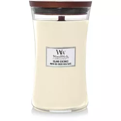 WoodWick Premium Candle - Soy Wax Blend - Hourglass Collection Scented Candle - Large, 22 oz, Island Coconut