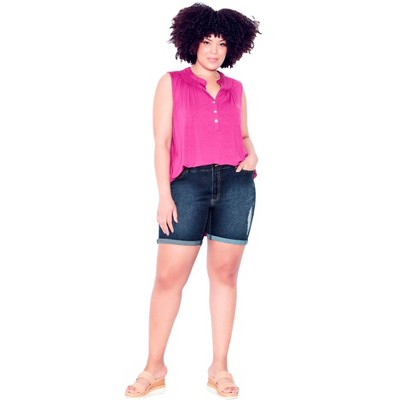 Avenue Women's Plus Size Giana Ripped Short