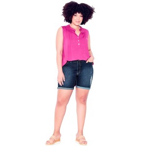 Avenue Women's Plus Size Giana Ripped Short - 1 of 4
