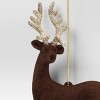 5.9" Christmas Plastic Dark Brown Flocked Deer with Glitter Antler Ornaments - Wondershop™ - 3 of 3