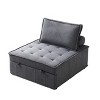 NicBex Multipurpose Linen Fabric Pull Out Sofa Bed Convertible Sleeper Chair Foldable Bed Lazy Sofa for Living Room - 2 of 4