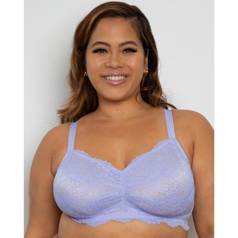Curvy Couture Women's Luxe Lace Wireless Bralette Lavender Mist 3xl+ :  Target