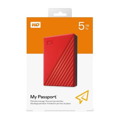 Western Digital My Passport 5TB USB 3.2 (Gen 1 Type-A) 2.5&#34; Portable External Hard Drive - Red_2