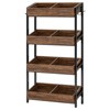 SEVOBAL Bakers Racks Retail Display Stand Multiple Shelves Hooks Vertical Storage Sturdy Frame for Living Space, Brown Black, 29.13"*12.2"*55.12" - 4 of 4