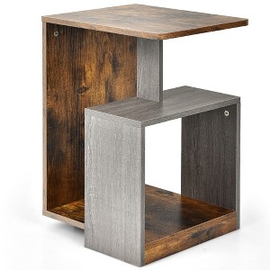 Costway 3 Tier Sofa Side End Table Storage Shelf Accent Compact for Living Room Bedroom - 1 of 4