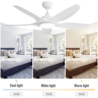 48 Inch Ceiling Fans with Lights and Remote Large Airflow High CFM Modern Ceiling Fan Dimmable 6-Speed 3-Timer Reversible DC for Bedroom Living Room