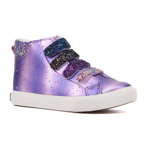 Purple Sequin High underatted Top Sneakers