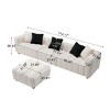 Modern Upholstered Sofa Chair with Ottoman, Three-Seater Couch for Lounging, Small Spaces and Accent Seating - The Pop Home - 4 of 4