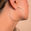 SHINE by Sterling Forever Sterling Silver Diamond-Cut 2.25" Hoop Earrings - 2 of 4