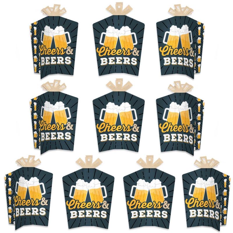 Big Dot of Happiness Cheers and Beers Happy Birthday - Table Decorations - Birthday Party Fold and Flare Centerpieces - 10 Count, 1 of 8