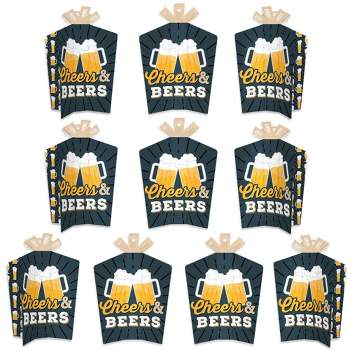 Big Dot of Happiness Cheers and Beers Happy Birthday - Table Decorations - Birthday Party Fold and Flare Centerpieces - 10 Count
