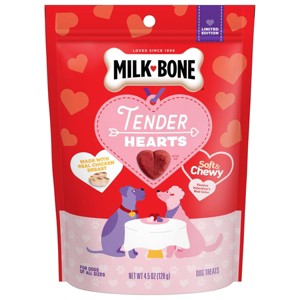 Milk-Bone Soft & Chewy Heart Valentine Chicken Flavor Dog Treat - 4.5oz - 1 of 4