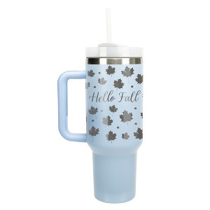 Elanze Designs Hello Fall Maple Leaf Autumn Harvest 40 oz. Stainless Steel, Large Water Bottle Coffee Mug, Spill & Leak Resistant, Thermal Travel - 1 of 1