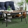 Outsunny Patio PE Rattan Outdoor Coffee Table with Storage Shelf, Wicker Side Table with Wood-Plastic Composite Top, Mixed Brown - 2 of 4