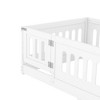 Kumasinova Twin/Full Size Floor Bed with Optional Slats,Montessori Floor Bed with Guardrail&Gate for Girls&Boy,Solid Wood Bedframe,250lbs Max,White - 4 of 4