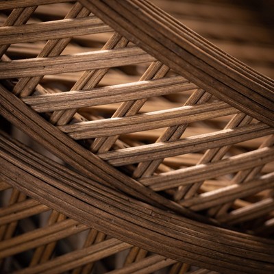 Natural Round Bamboo Decorative Tray Set of 2