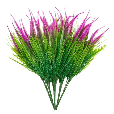 Okuna Outpost 6 Pack Artificial Purple Shrub Flowers for Crafts, Faux Greenery Plants (15 in)