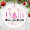 2025 Christmas Ornament - Sending Christmas Vibes Ceramic Ornament, Funny Christmas Ornaments - 3 of 4