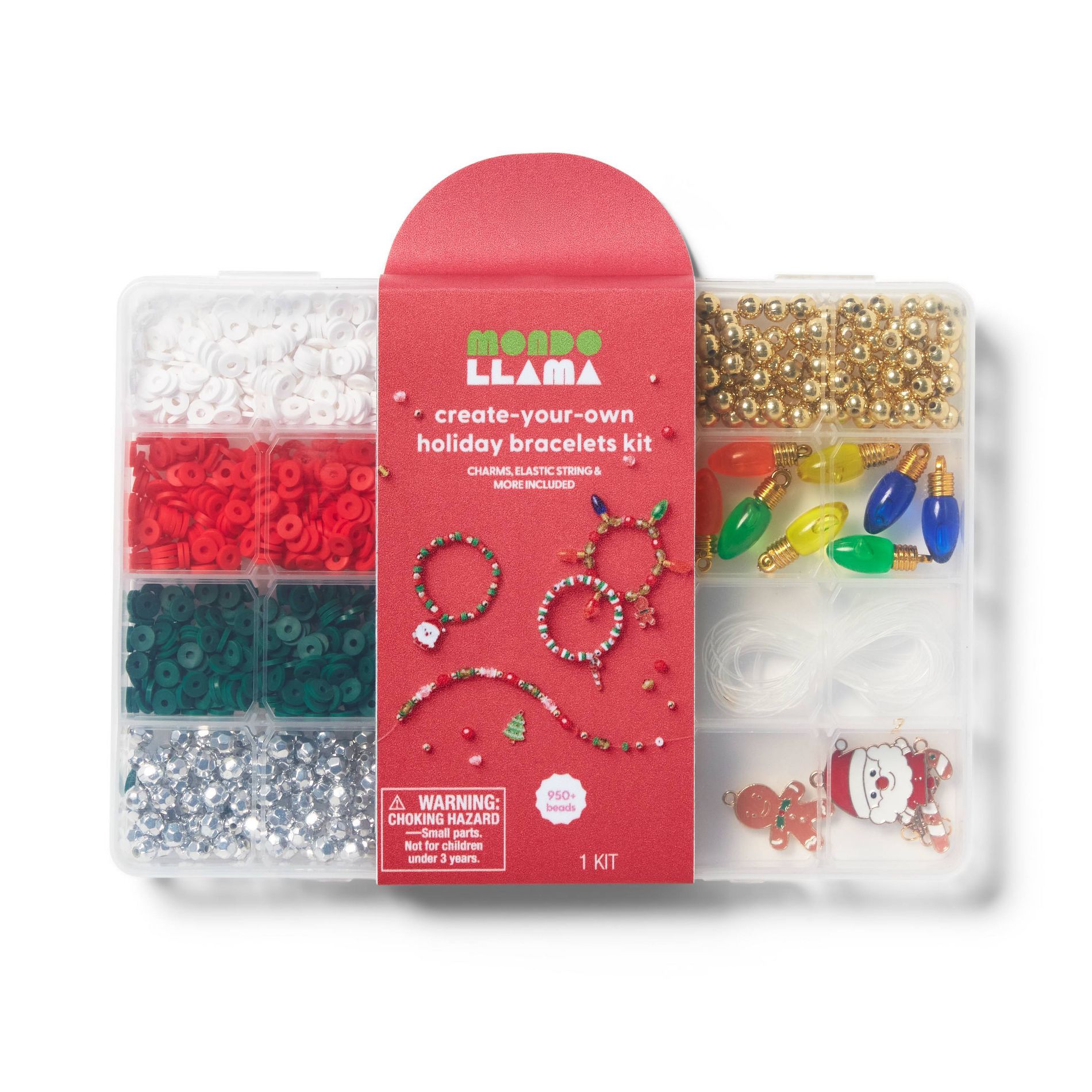 Christmas Craft Beaded Charm Bracelet Activity Kit - Mondo Llama™