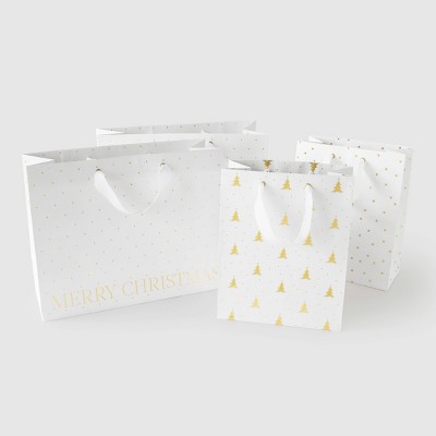 White Gift Bag Set, Set of 4 (2 cub, 2 vogue) - Sugar Paper™