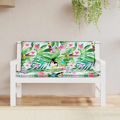 vidaXL Garden Bench Cushions 2pcs Multicolor 47.2 in.x19.7 in.x2.8 in. Fabric