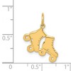 Black Bow Jewelry 14k Yellow Gold Polished Roller Skates Charm - 4 of 4