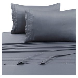 Rayon from Bamboo Deep Pocket Solid Sheet Set (California King) Steel Gray 300 Thread Count - Tribeca Living , Silver Gray