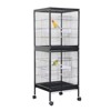 55-Inch Double Stackable Bird Cage, Rolling Stand, Large Wrought Iron Aviary with Pull-Out Tray & 4 Access Doors, Open Play Top - 2 of 4