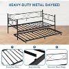 Daybed with Trundle, Twin Day Bed with Pull Out Trundle, Metal Slats Support, 2-in-1 Daybed Bed Frame for Bedroom, Living Room, Guest Room - 4 of 4
